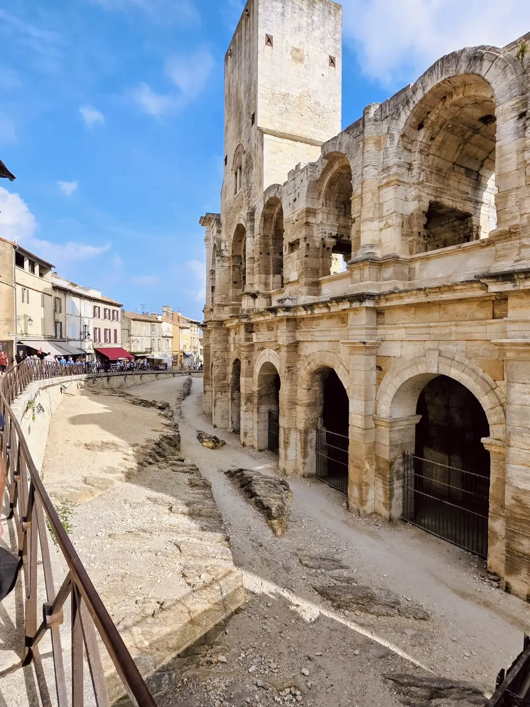 The Roman amphitheatre of Arles, seen from inside
