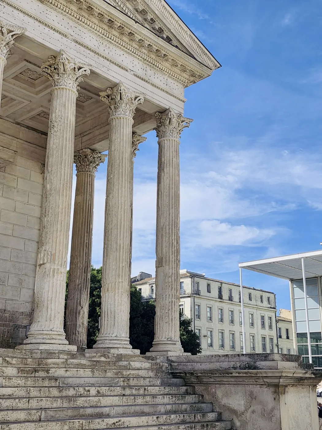 Corinthian columns of the Maison Carrée, the Roman temple in Nîmes